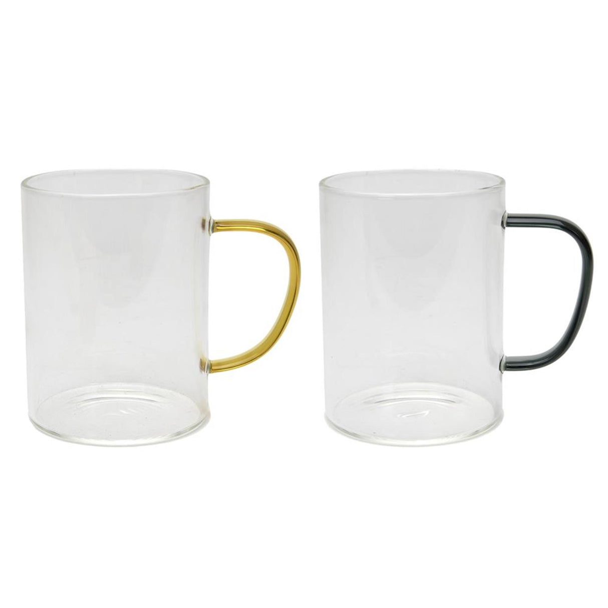 Svenska living drikkeglas med farvet øre rav petrol sort ø8x10cm 400ml