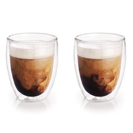 Svenska living sæt med 2 teglas eller kaffeglas dobbeltvæggede uden hank ã˜8x11,5cm