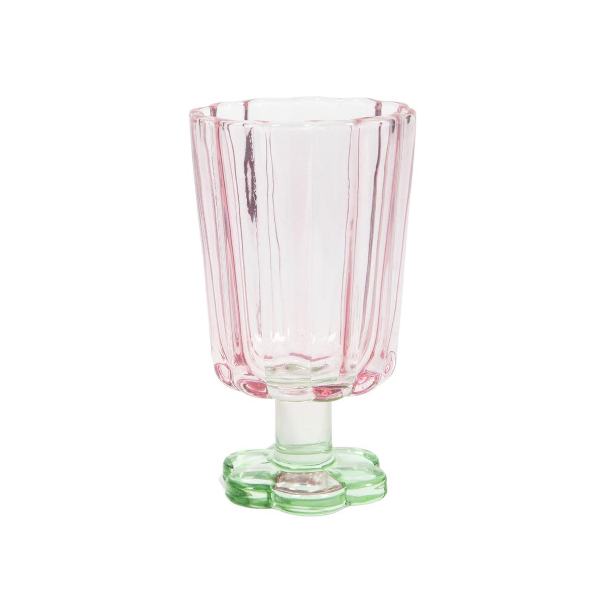 Drikkeglas blomst form pink grøn æske á 6 stk ø7,9x13,4cm