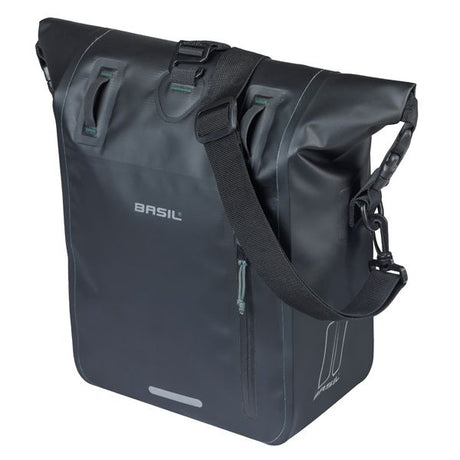 Basil enkelt cykeltaske rivo m presenning mik 12-15l 14 x 25 x 38 cm - sort