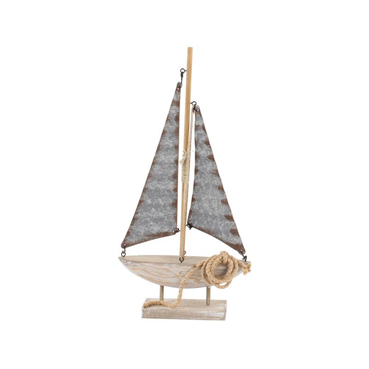 Cosydecor sejlbåd træ zink 19x5x38cm