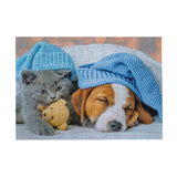 TAKTIK Jigsaw Puzzle Cute Kitten og Sleepy Dog, 100 pcs.