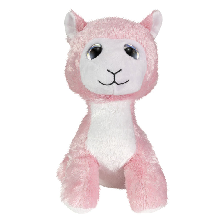 Lumo stjerner krammetøj lama olivia 24cm plys lyserød hvid.