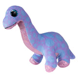 Lumo stjerner krammedyr dino brontosaur lilla 15 cm plys legetøj.