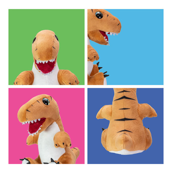 Lumo stjerner krammedyr dino t-rex baby 15cm - plys dinosaurlegetøj.
