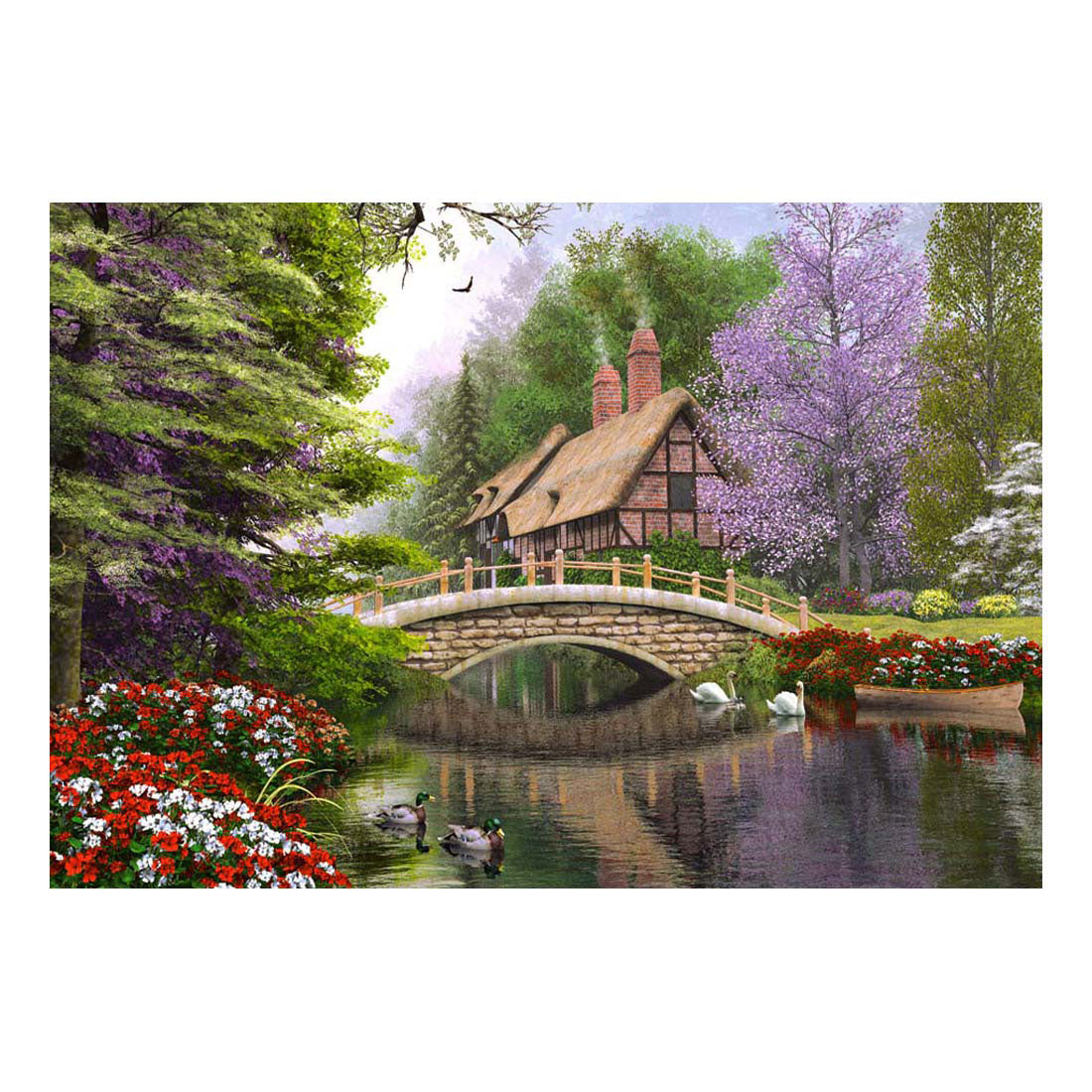 Castorland River Cottage – puslespil – 1.000 brikker – satin finish – perfekt pasform – Europæisk kvalitet