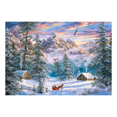 Castorland mountain christmas – puslespil – 1.000 brikker – satin finish – perfekt pasform – europæisk kvalitet