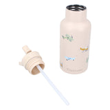 Kidzroom small talk - skolekop og drikkedunk - 350ml - rustfrit stål - fly - beige