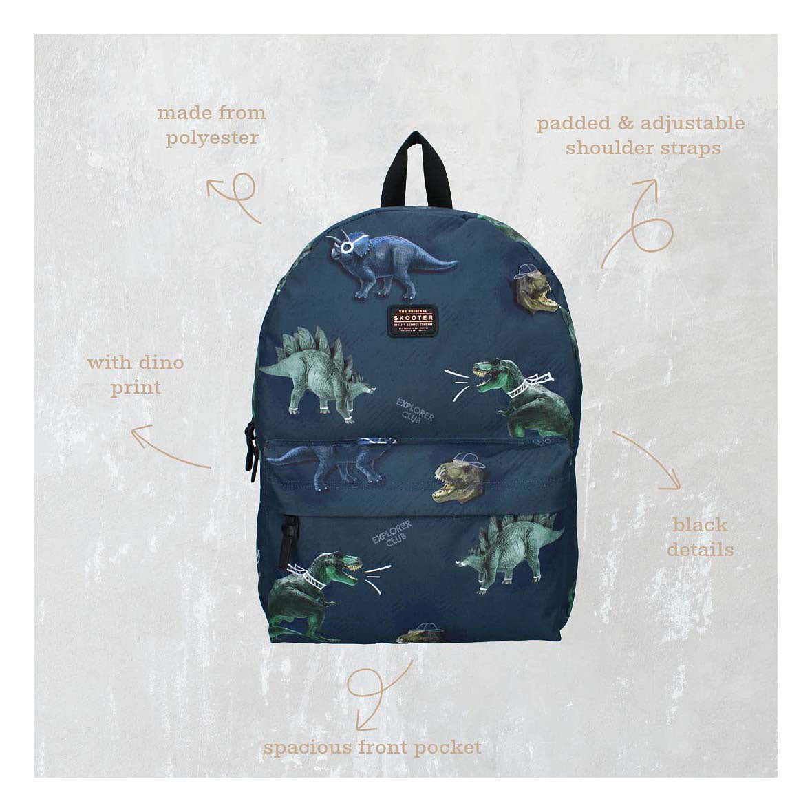 Vadobag skooter rygsæk explorer club dino