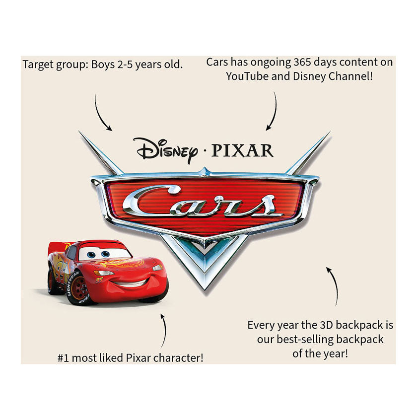 Vadobag cars 3d trolley rugzak lightning mcqueen