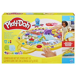 Hasbro play-doh fold and take legemåtte - modellervoks - 4 play-doh krukker - nemme at opbevare - håndværk til børn