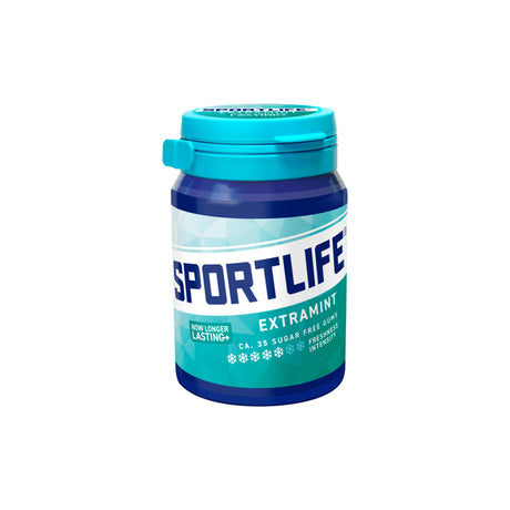 Sportlife kauwgom extramint pot - extreem frisse suikervrije kauwgom - 6x52g
