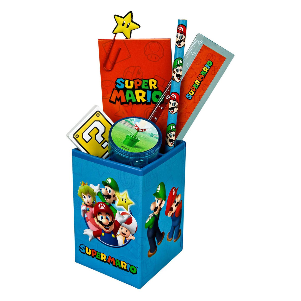 Undercover super mario skrivebordssæt, 7 dele.
