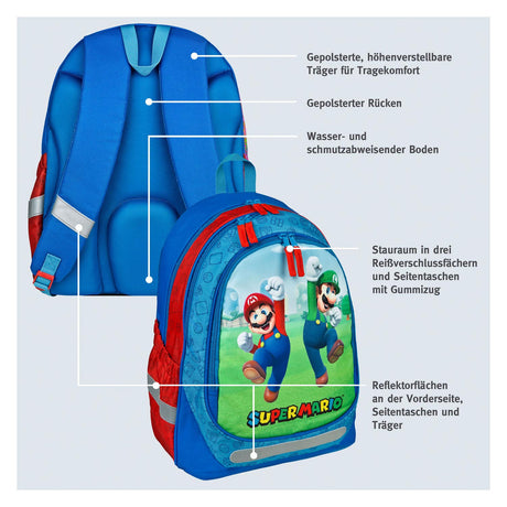 Undercover super mario skolerygsæk