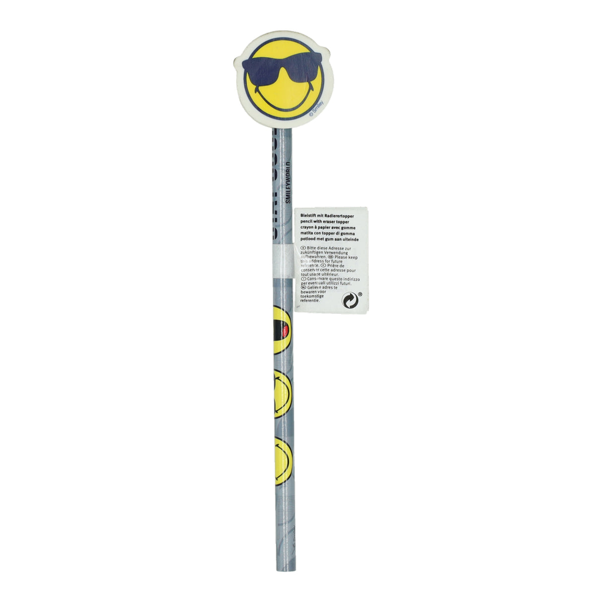 Undercover blyant smiley ansigt med viskelæder topper, pr stk