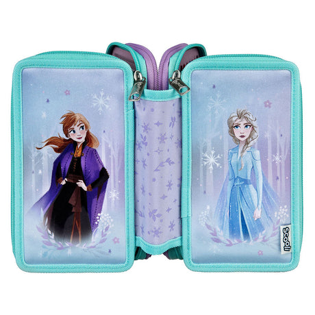 Undercover penalhus Disney Frozen 3-rums fyldt skolesæt i flere farver.