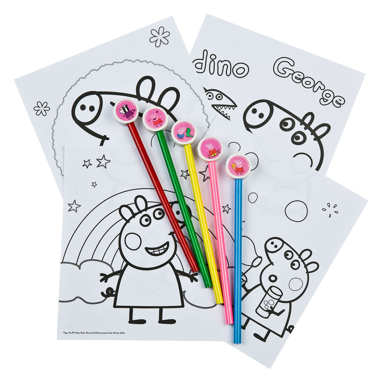 Undercover Color Block Peppa Pig med 5 farvede blyanter