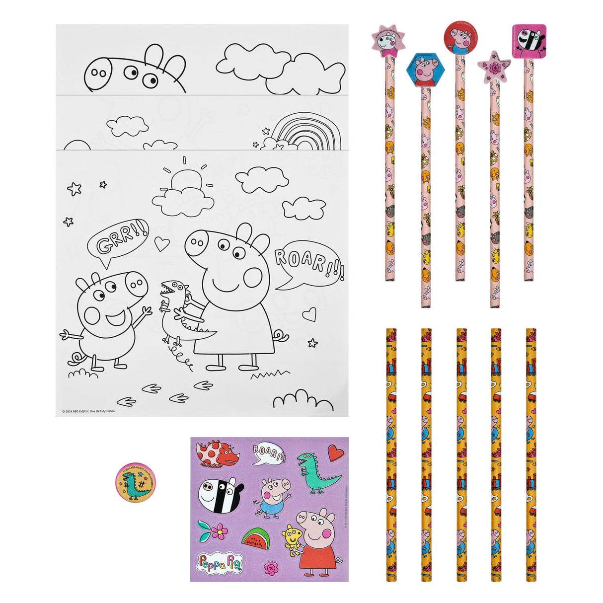 Undercover farve sæt med gummen peppa gris, 29dlg.