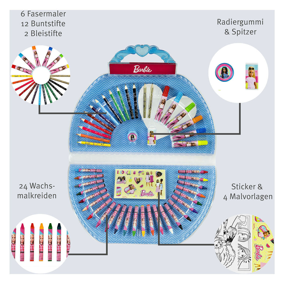 Undercover Color Suitcase Barbie, 51dlg.