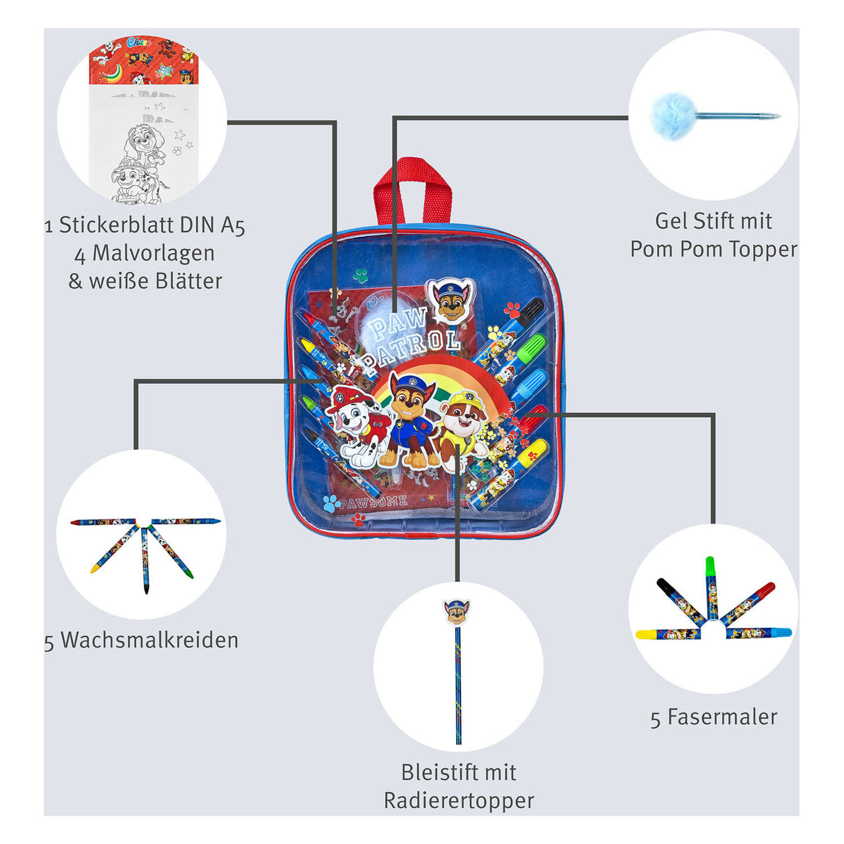 Undercover Color Set Paw Patrol i rygsæk