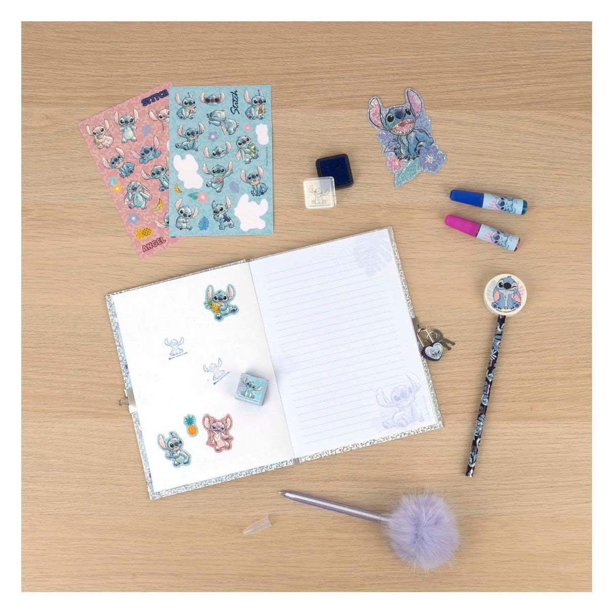 Undercover stitch glitter journal sæt