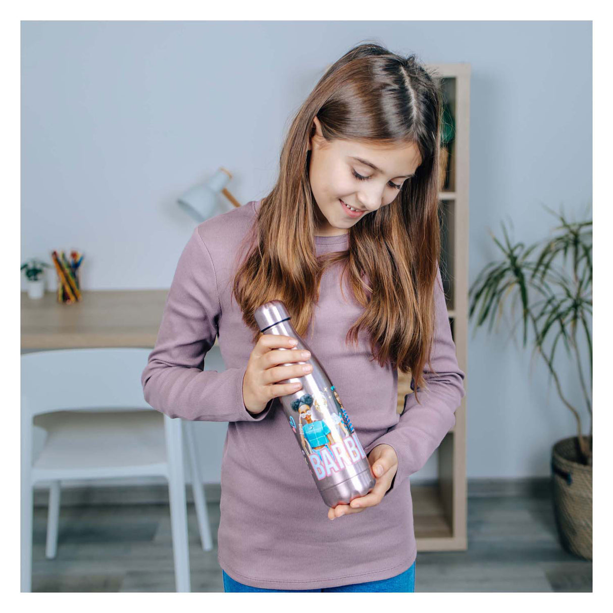 Undercover Barbie drikkeflaske rustfrit stål 450ml flerfarvet børnevenlig.