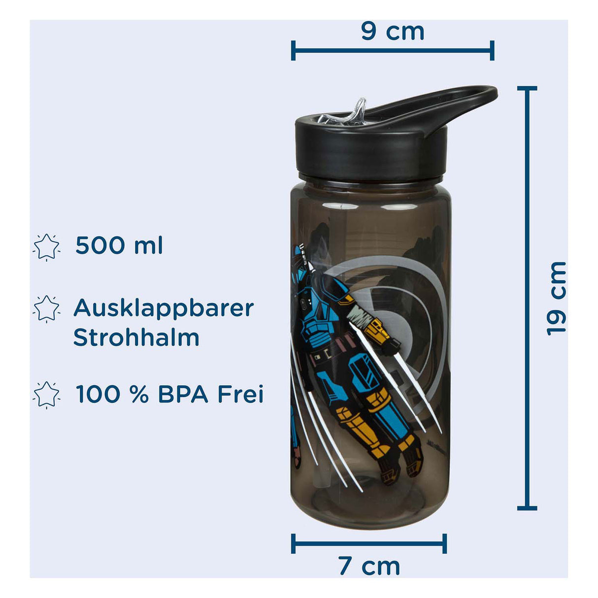 Undercover star wars serie - vandflaske - 500 ml - mandalorian - til børn