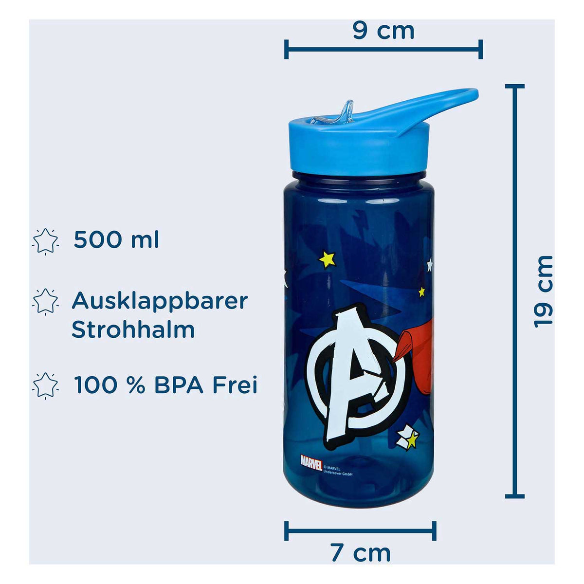 Undercover aero drikkeflaske avengers, 500ml