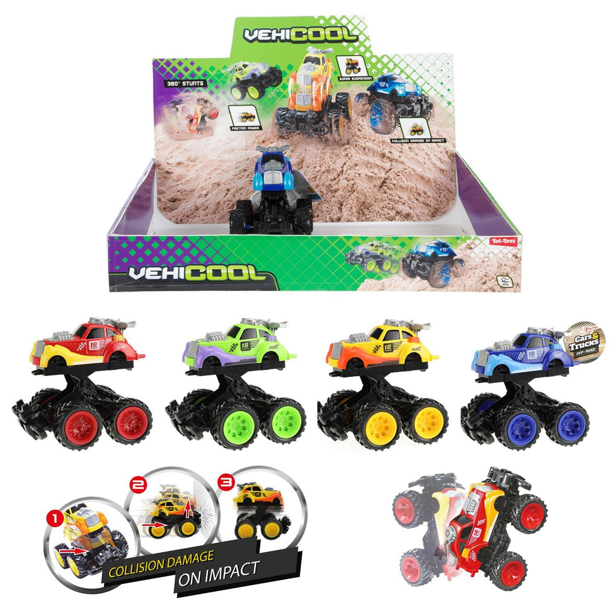 Toi-legetøj vehicool monster truck 360 stunt