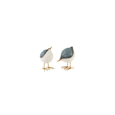 Beeldje vogel rond klein 2 ass. 7x5,5x9cm
