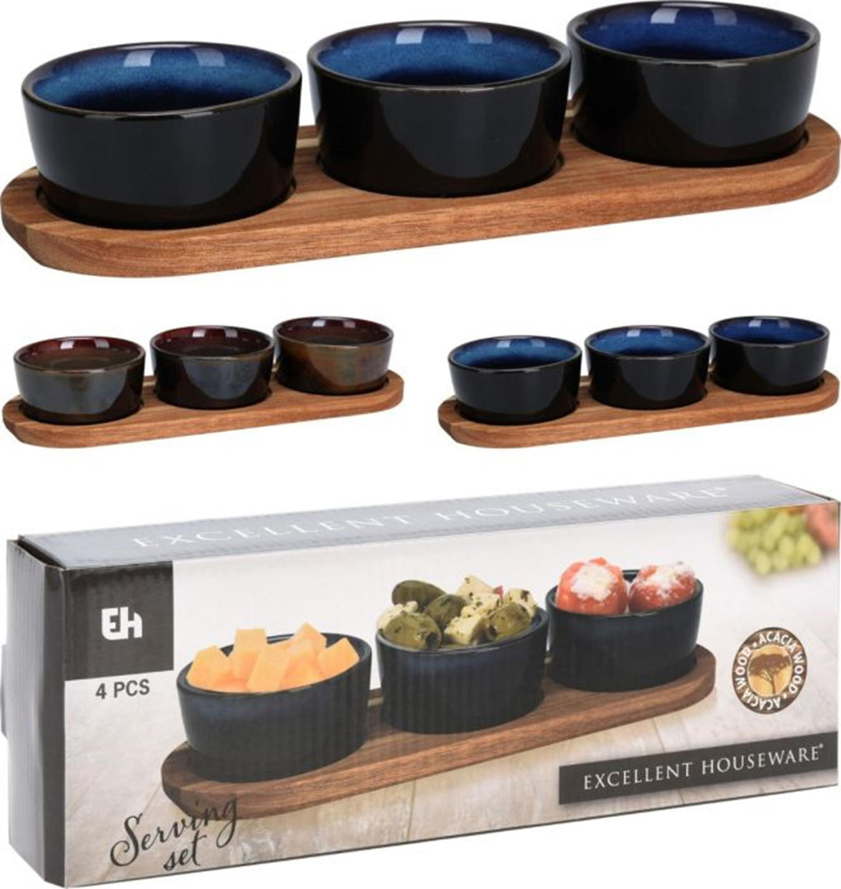 Fremragende husholdningsserveringssæt på hylde 4-delt 32,5x11x5cm