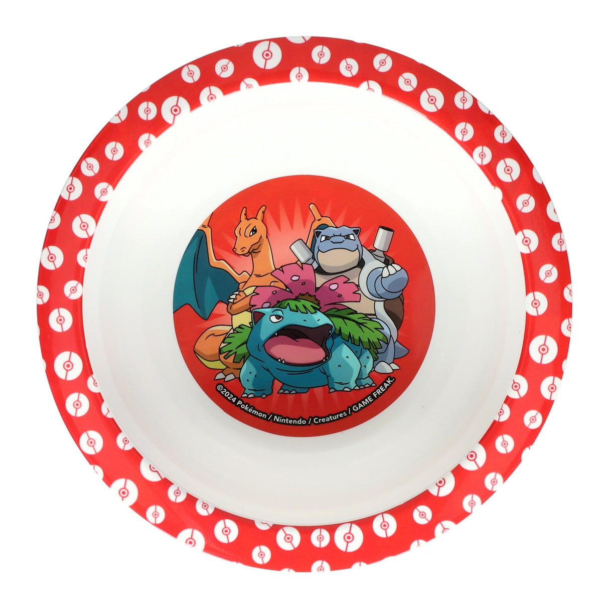 Pokémon-tema børnetallerken - dyb - d16 cm - plastik - rød - børneservice - skål