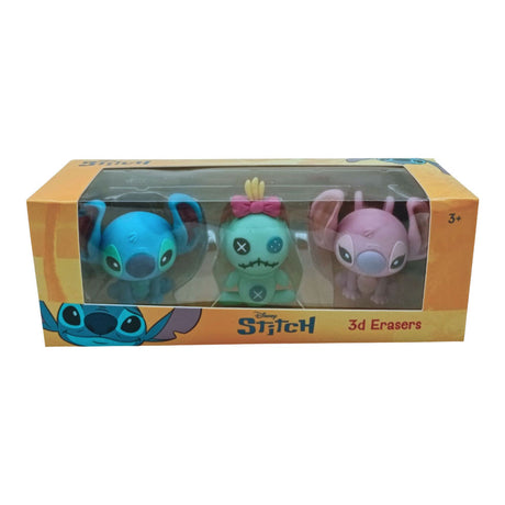 Disney stitch 3D figur viskelædere, 3 stk.