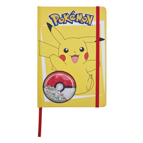 Laplumedoree pokémon pikachu notesbog med glitter pokéball – indbundet – 160 linjerede sider