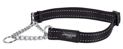 Rogz til hunde fanbelt halvslip krave sort