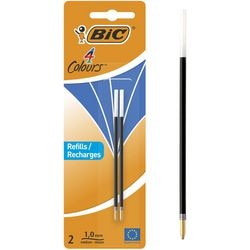 Refill bic kuglepen 4-farvet blå