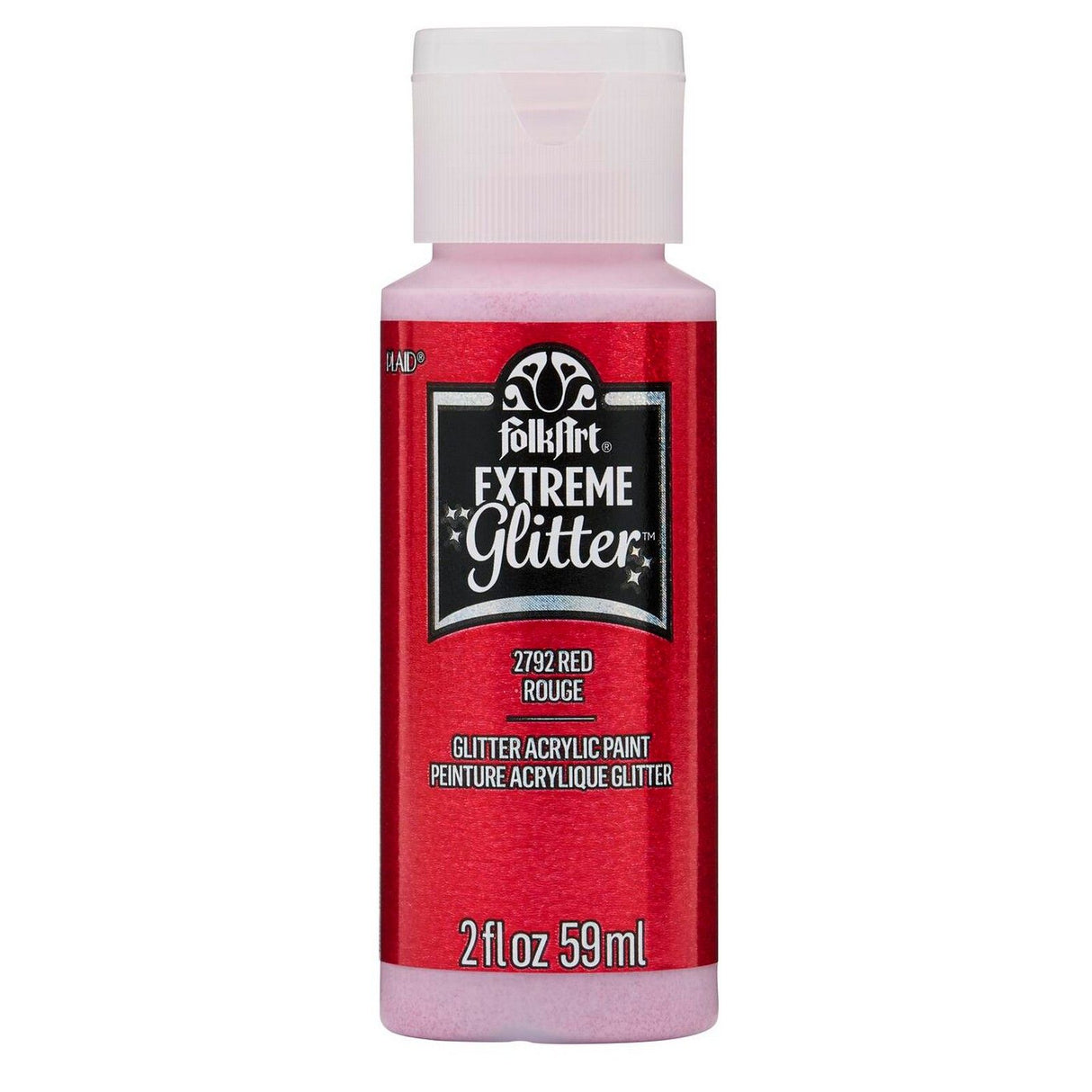 Folkart • ekstrem glitter akrylmaling rød 59ml