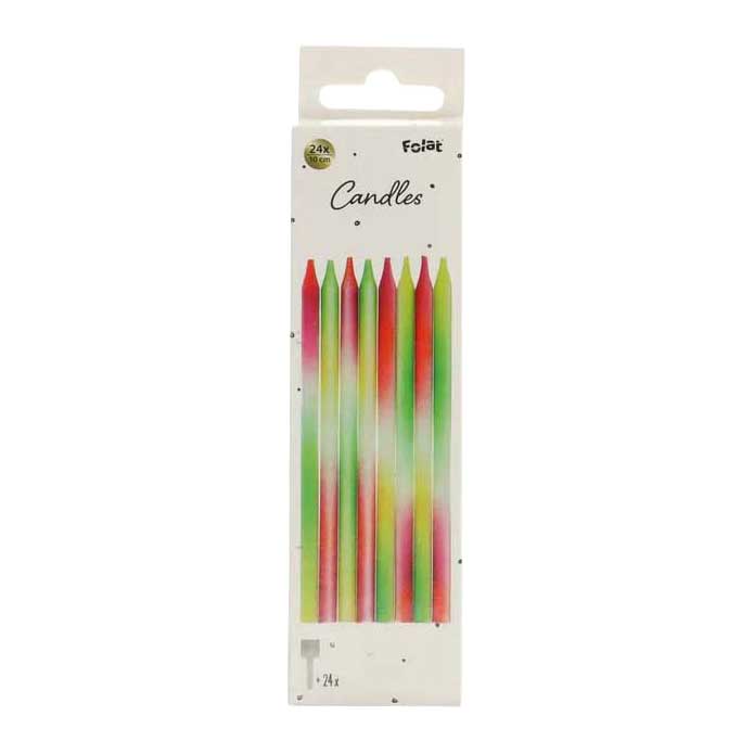Folat bv stearinlys neon delight - 24 stk.