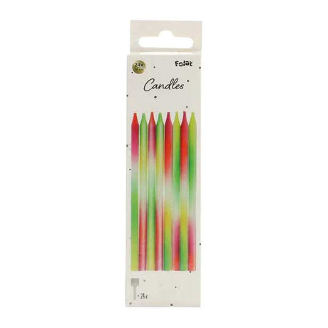 Folat bv stearinlys neon delight - 24 stk.