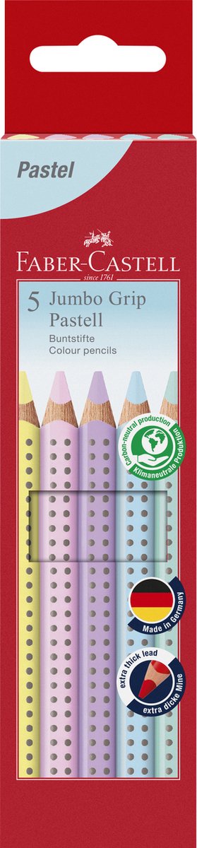 Umærkede sans marque faber-castell farveblyanter - jumbogreb - pastelfarver - 5 stk - fc-110991