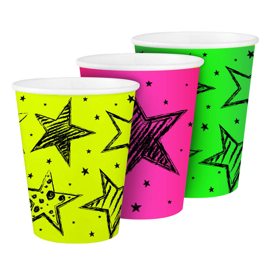 Folat bv neon party kopper, 6 stk.