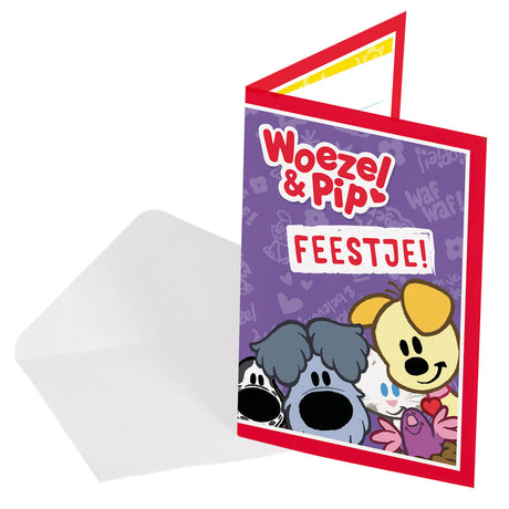 Folat bv woezel pip invitationer, 8 stk.