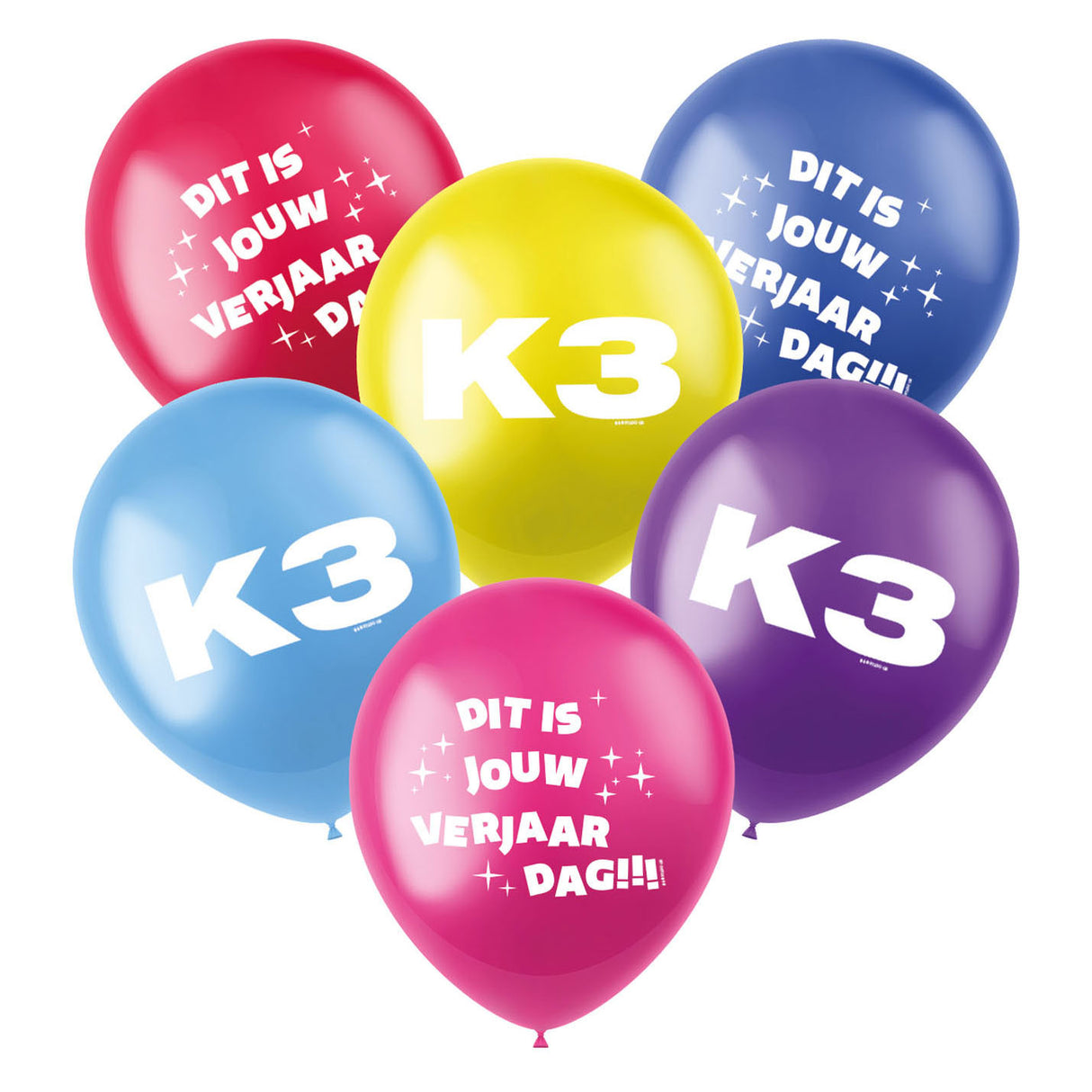 Folat bv k3 balloner, 6 stk.