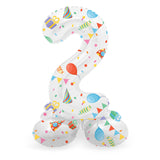 Folat bv stående folieballon glædelig fest nummer 2 -72cm