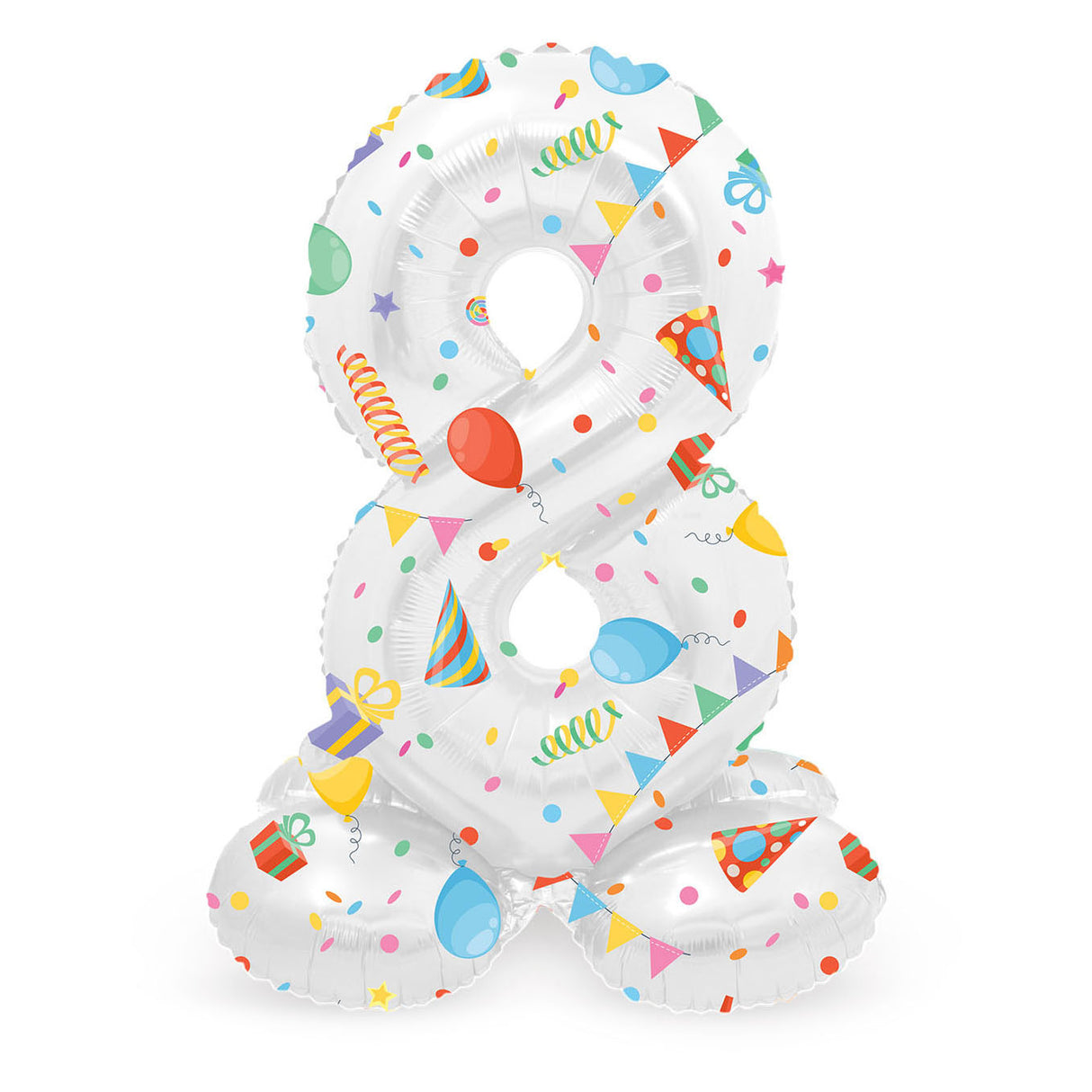 Folat bv stående folieballon glædelig fest nummer 8 -72cm