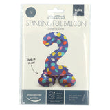 Folat bv stående folieballon farverige prikker nummer 2 - 72cm