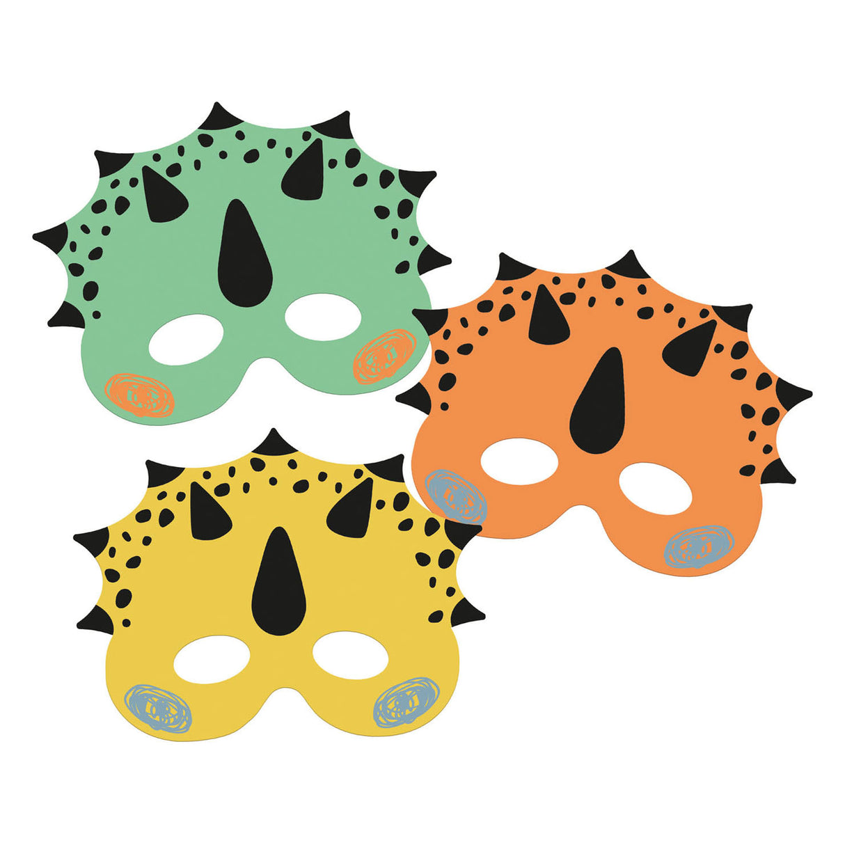 Folat bv masker dino roars, 6 stk.