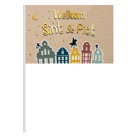 Folat bv viftende flag 'velkommen Saint Pete', 30x20cm