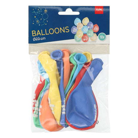 Folat bv latex balloner byder velkommen julemand og Piets, 12 stk.