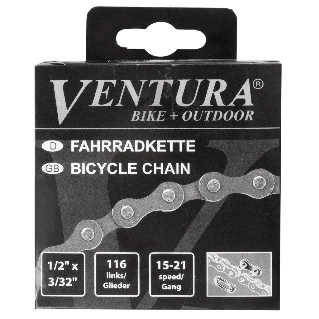 Ventura halskæde FD1002A - 6 7SP - 1 2 x 3 32 - 116 Links - Grå